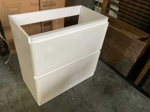 Armadietto base lavabo - Bianco lucido - 45x80x80 cm