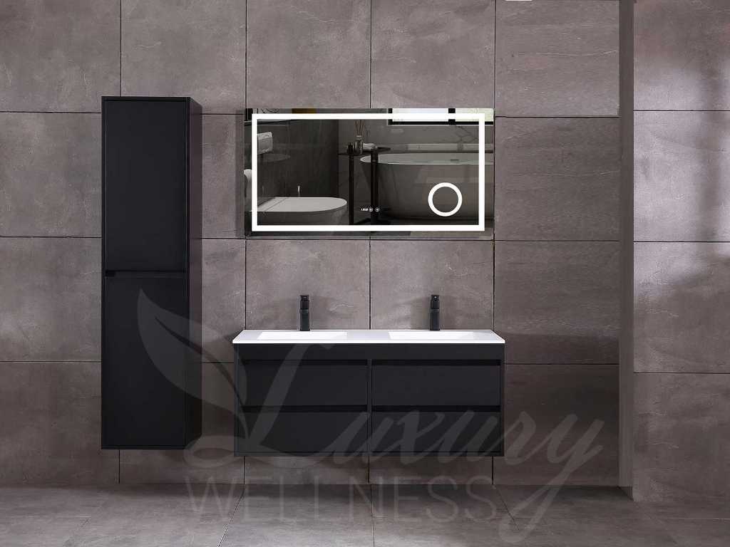 Meuble de salle de bain 120cm (noir mat ou blanc mat)