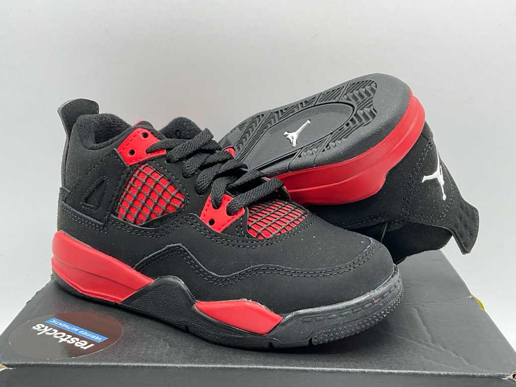 Nike Jordan 4 Retro Red Thunder Kinder Sneakers 27 1 2