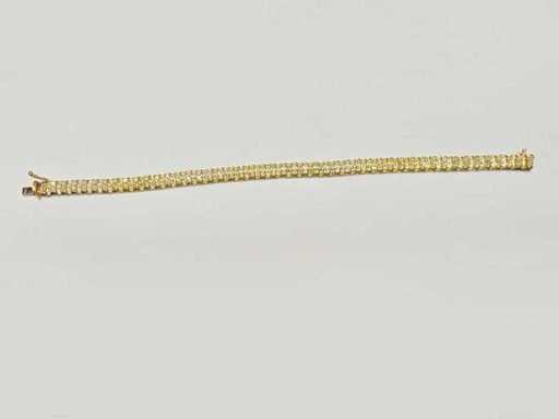 Bracelet jaune argenté 925 avec diamant naturel 1,01 CTS