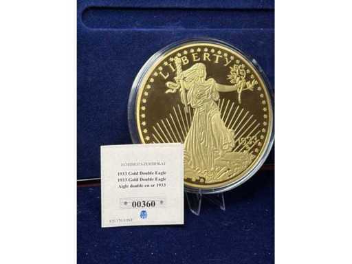 Doppia Aquila d'Oro 1933 Moneta commemorativa da 100mm