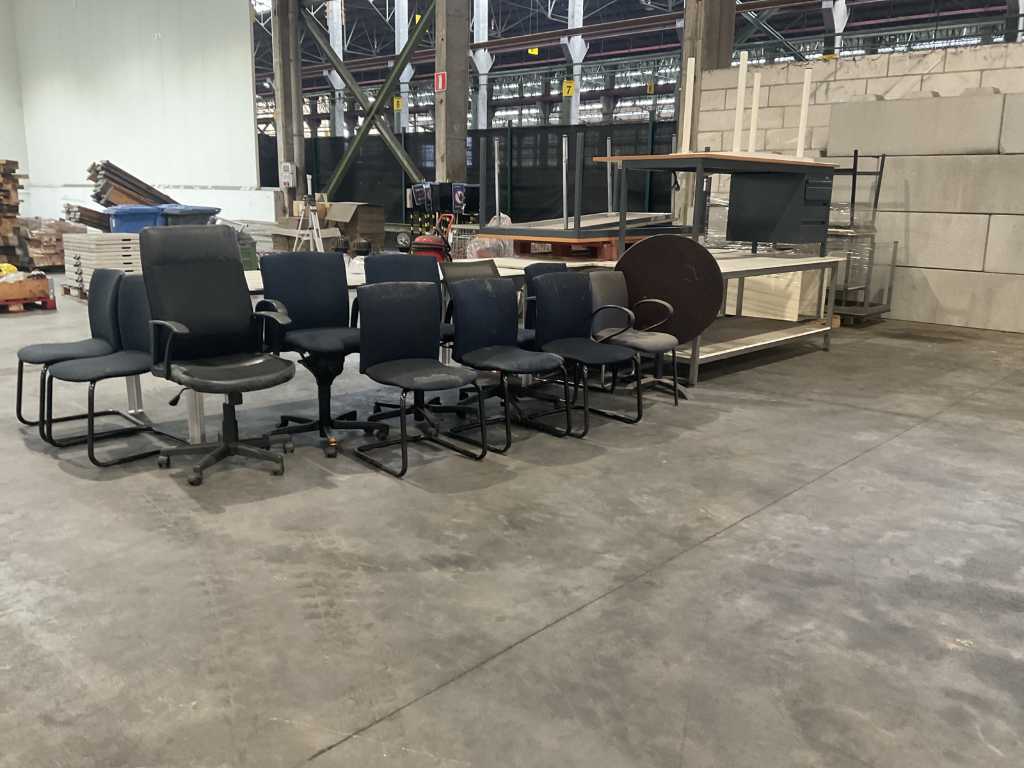 Party of various tables and chairs