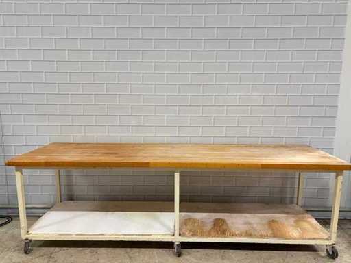 Mobiele Werktafel hout/staal