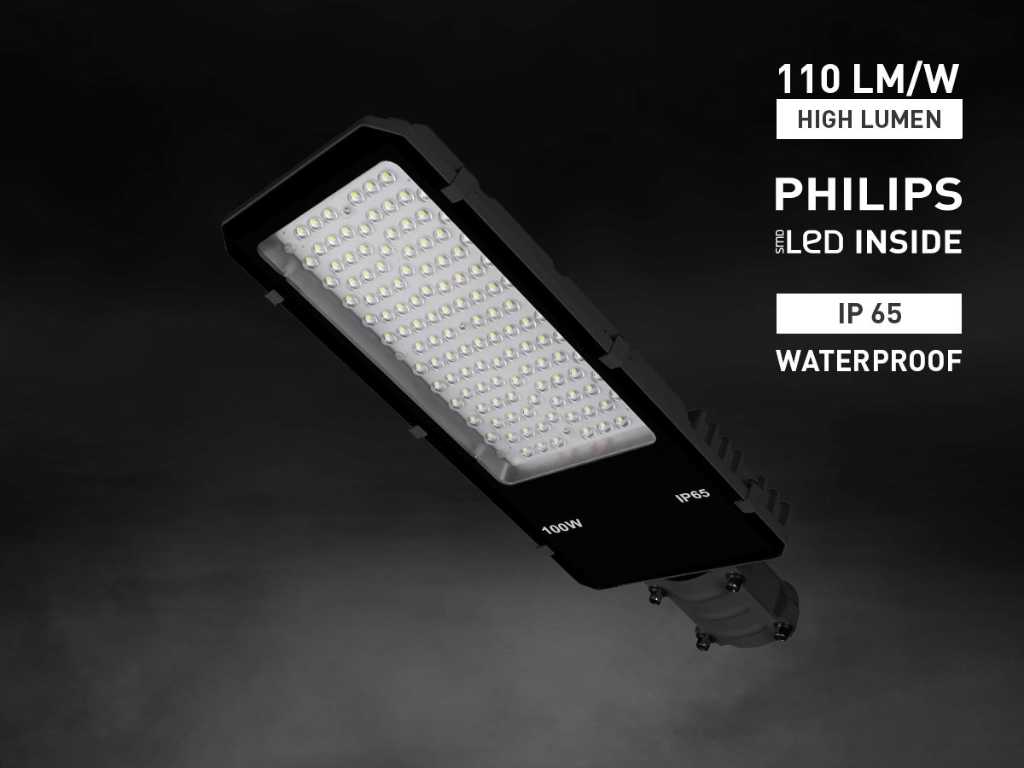 16 x 100W Straatverlichting PRO Philips Chip SMD LED 5000K