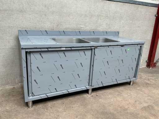 Rvs dubbele spoeltafel