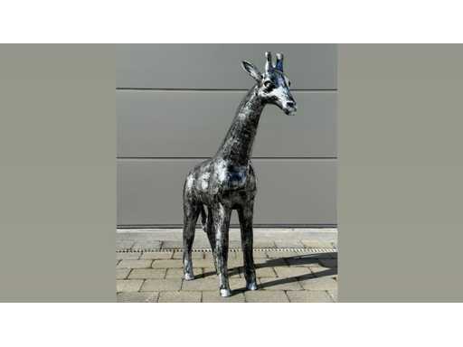 Giraf staand H108cm Old Silver