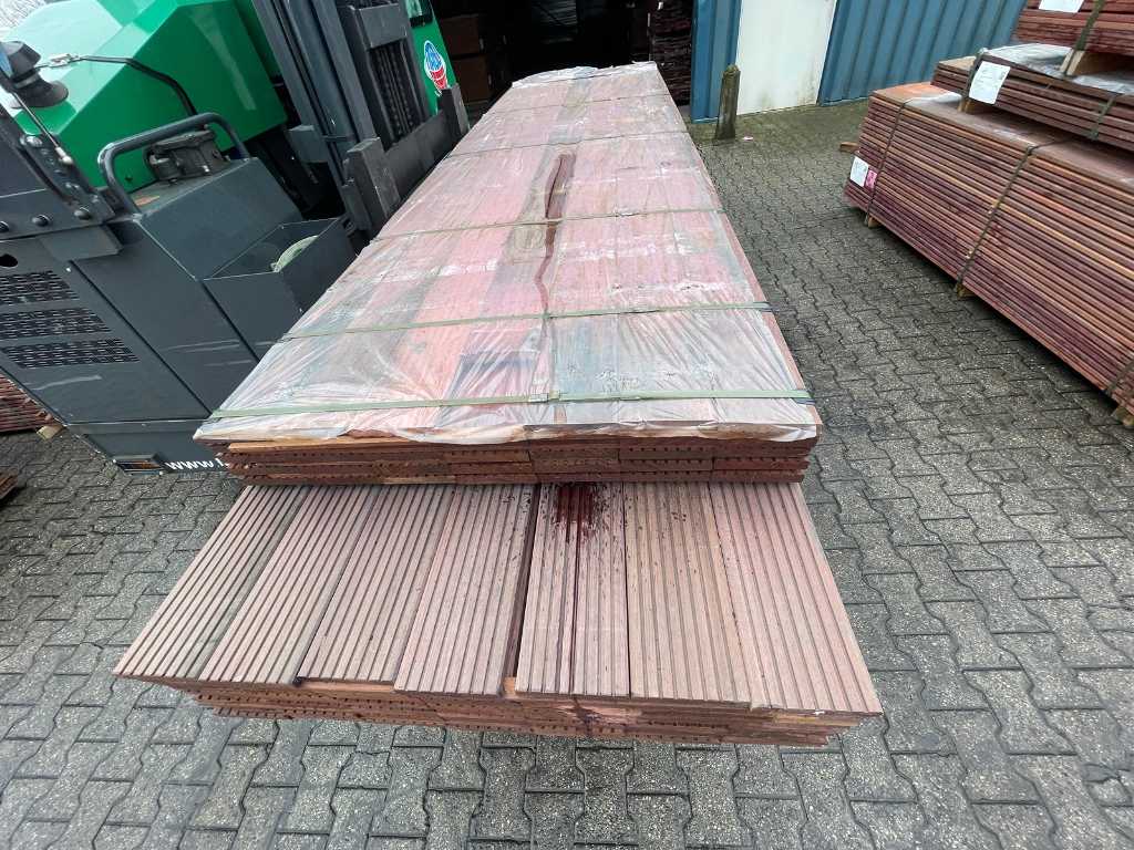 Hardwood decking boards 21x145mm, length 35/460cm, 31/490cm (66x)