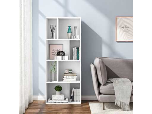 Bookcase Storage Shelf, 8 Compartment Shelf