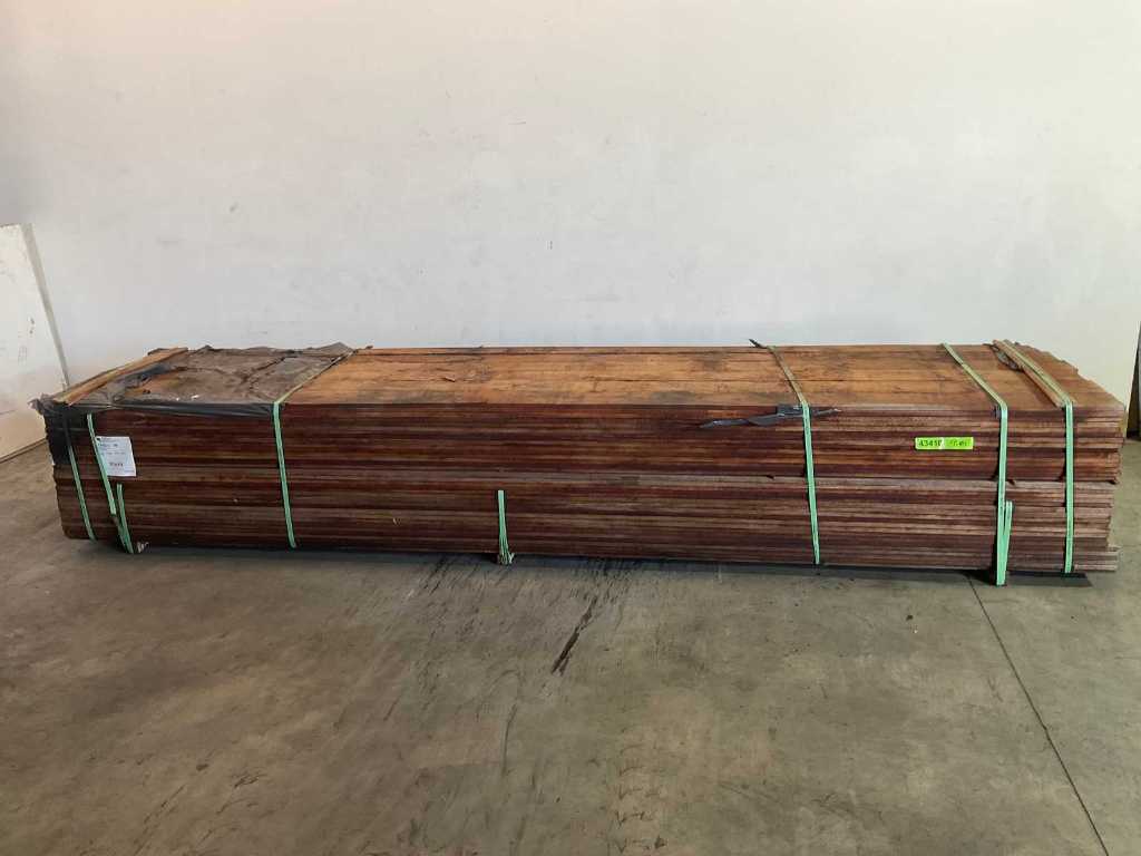 Planche de bois dur Angelim Vermelho 400x15x1,7 cm (72x)