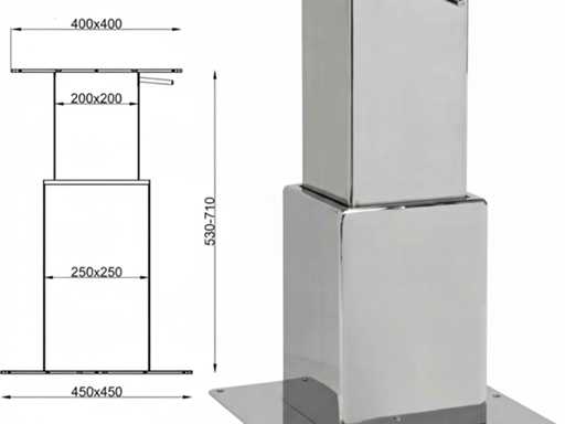 Base de table double en acier inoxydable Metalstyle BTGQ II