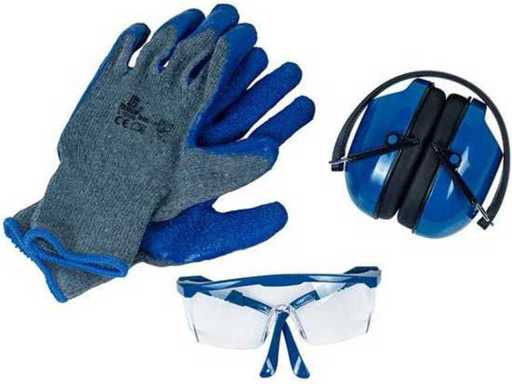 Ensemble Hyundai EPI - Lunettes de sécurité, protection auditive et gants (2x)