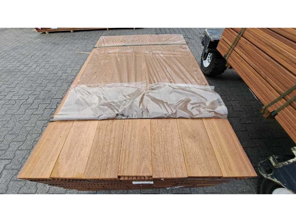Tavole per decking in legno duro di teak della Guyana 27x145mm, lunghezza 155cm (154x)