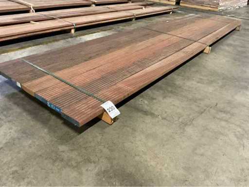 Pièces de platelage Azobé antidérapantes 35x140 mm (7x)