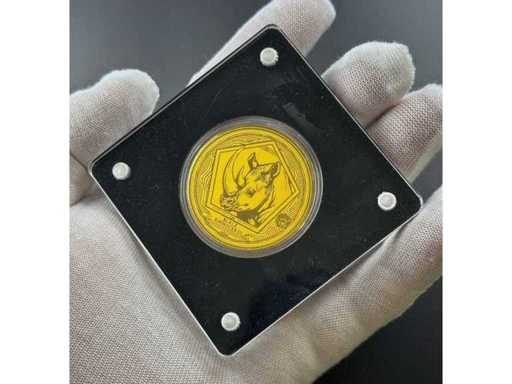 Black Rhinoceros Gold Coin 1/200 Ounce 999 Fine Gold Africa Togo