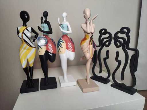 Other home accessories - Decorative female figurines - Height 40 cm (4x) + 2 MDF women