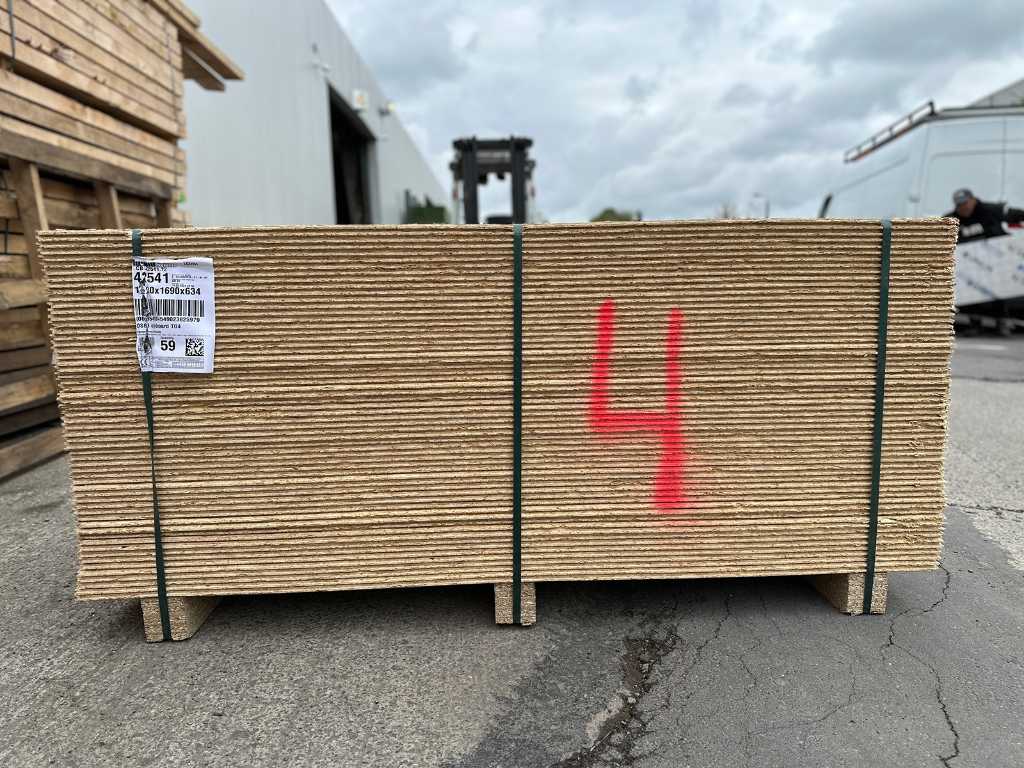 63 m2 Feuilles OSB épaisseur 12 mm - 1,69x0,63m