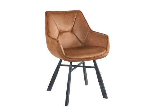 Colenis - Solido Eetkamerstoel - set van 50 - Cognac - Microfiber Stof - Industrieel - Met armleuning - Stoel