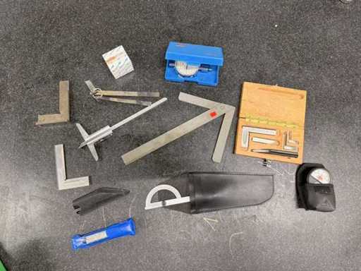 Posten 12-teilig Messmittel Winkel Messuhr Winkelmesser