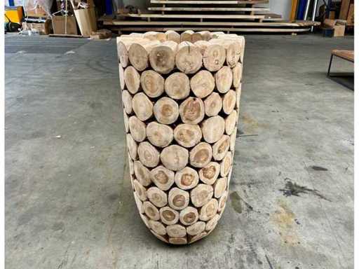Exclusieve teak vaas/pot 100 cm.