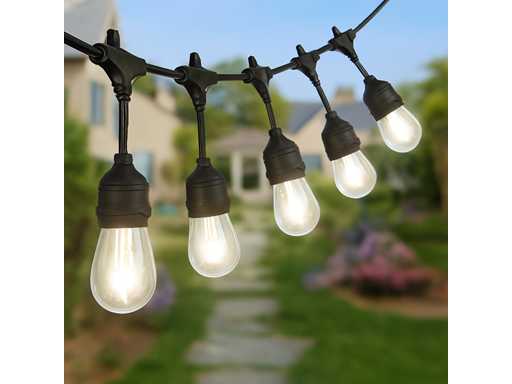 10 mètres – E27 – Câble de guirlandes lumineuses connectées – IP44 – avec prise (x4)