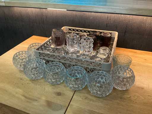 Set waxine houders van glas