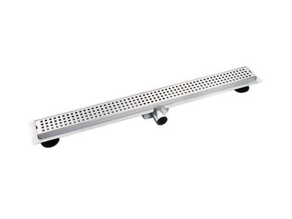 1 x 80cm Roma rvs douchegoot design met vierkante gaten