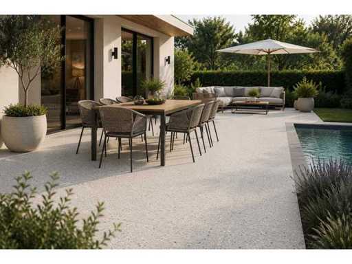 Keramische tuintegel 43,2m² Pietrosa Wit 60x60cm