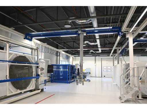 2022 Abus / Framatech ZHB / LNED 230 S70 2 x 55m1 Zelfdragende stalen kraanbaanconstructie met 5 vacuümheffers