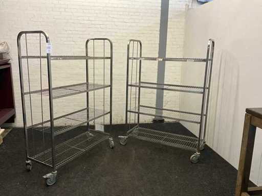 Mobile shelving (2x)