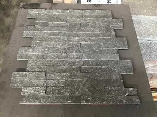 Quartz Black Interloc Lot Mosaic Wall Strips