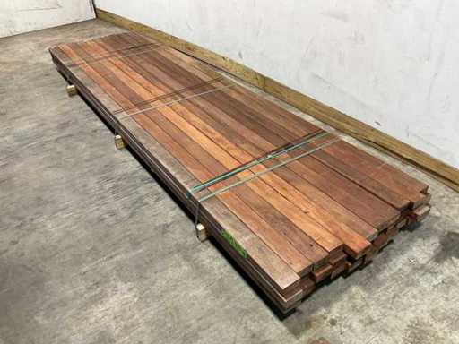 Angelim Vermelho hardwood rule flat planed - 350x9x4.5 cm (32x)