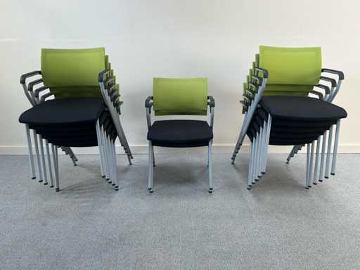 BENE - Chaise visiteur empilable - Chaise de salle d’attente (14x)