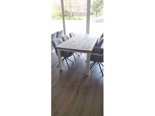 Table de salle à manger ? Pieds droits en chêne blancs 200x100x78cm note : pas de chaises