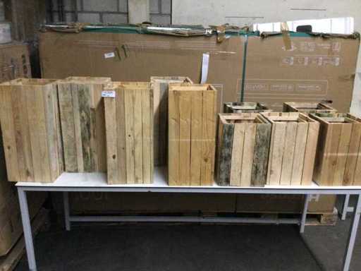 Houten plantenbakken / bloembakken (10x)