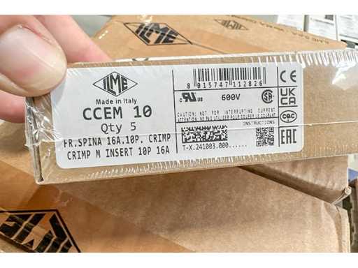 ILME - CCEM 10 - Insert broche (M), 10p+PE, 16A (100x)