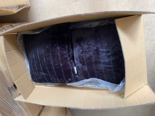 Bont kussen zwart 45x45cm (8x)