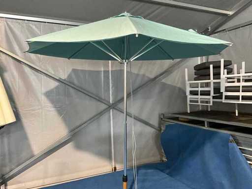 Stick parasol stainless steel green 270cm incl concrete base