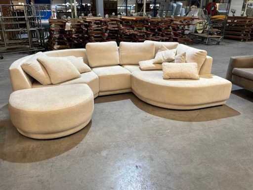 Chaise longue en forme de U en trois pièces