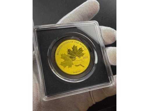 High quality 1/200 oz 999 gold fine gold coin with ornate maple leaf motif