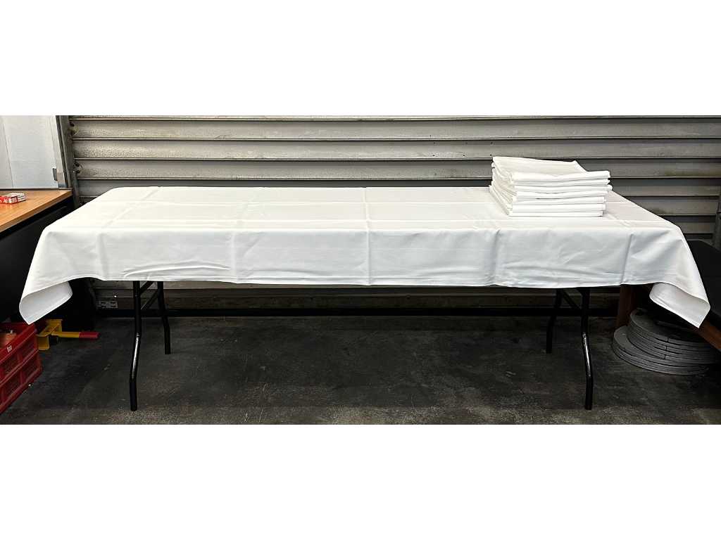 Tablecloth 130x280cm white fabric (8x)