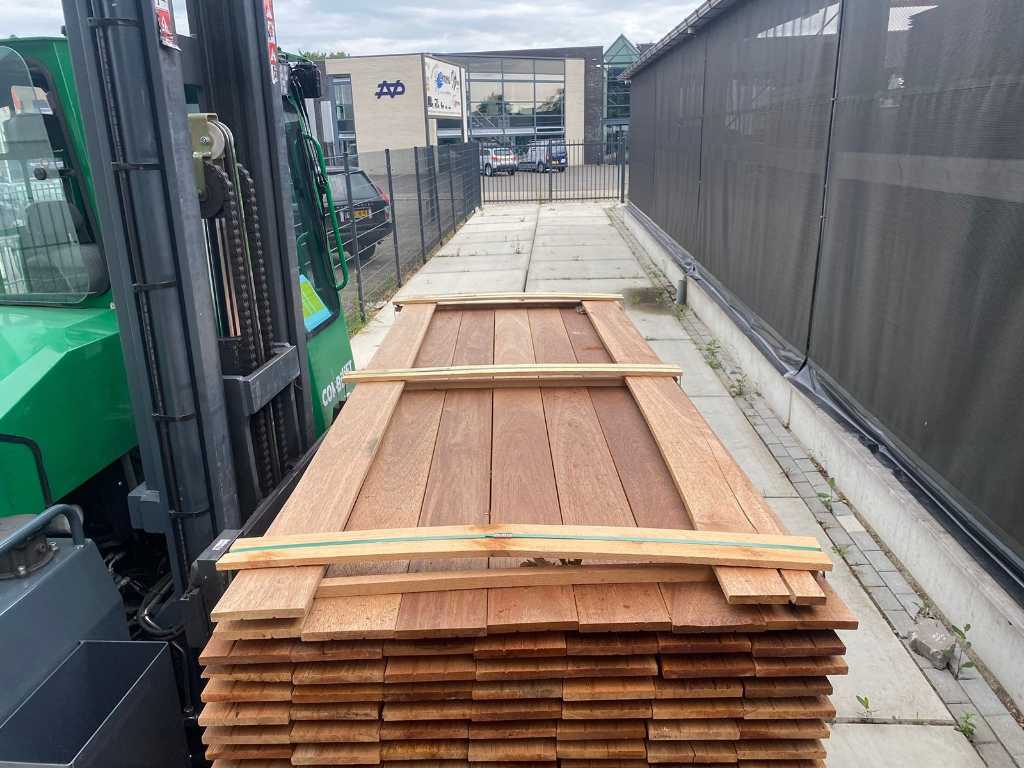 Basralocus hardhouten planken geschaafd 16x140mm, lengte 350cm (78x)