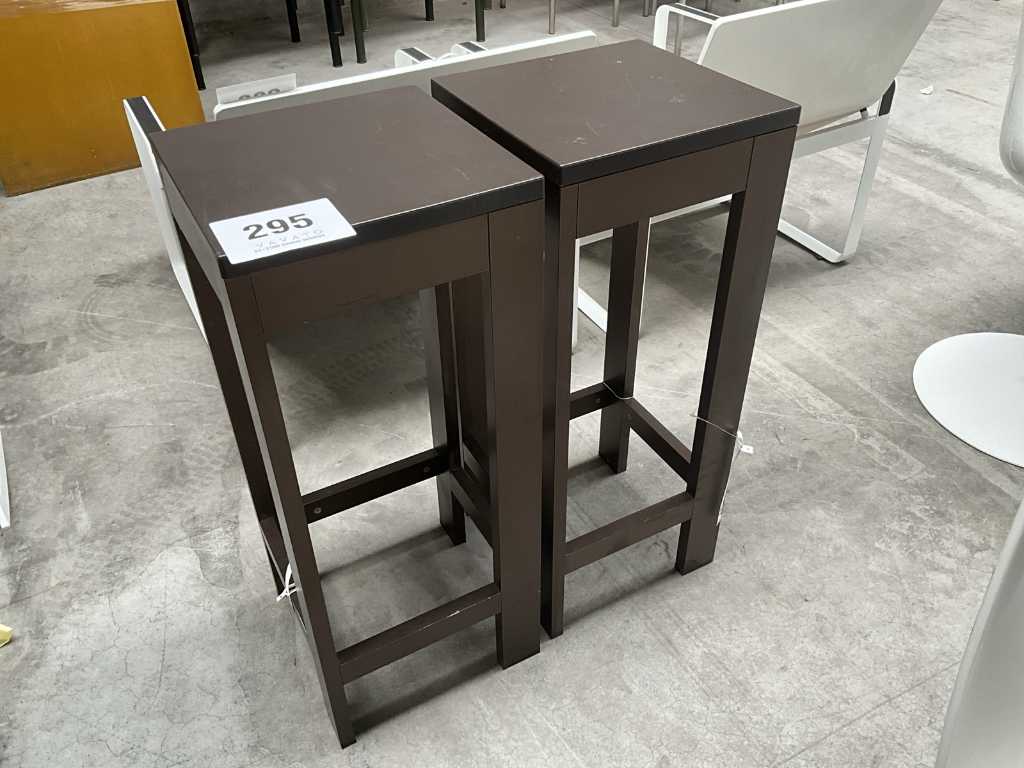 2x aluminium side stool GANDIA BLASCO