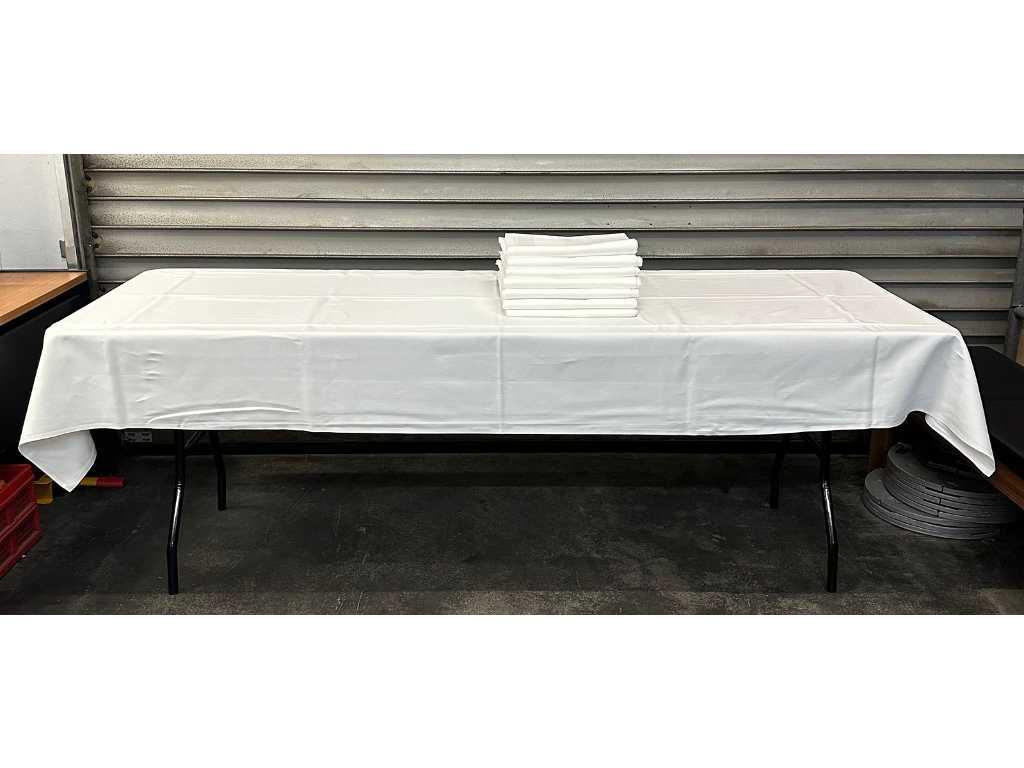 Tablecloth 130x220cm fabric white (7x)