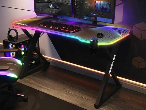 Bureau gaming X Rocker Pulsar Max RGB avec éclairage LED