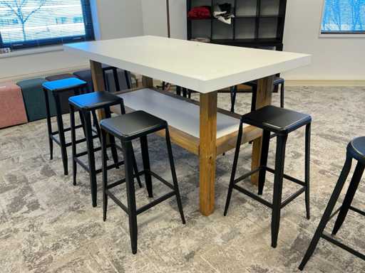 Vergadertafel met krukken