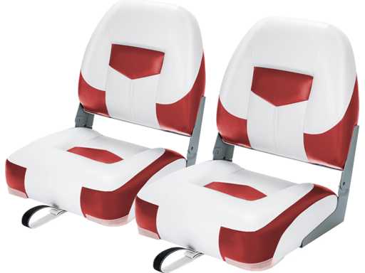 Set of 2 foldable boat seats, boat seat with 11 cm sponge padding
