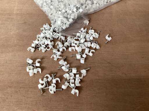 Uni kabelclips rond 5 mm, wit (50000x)