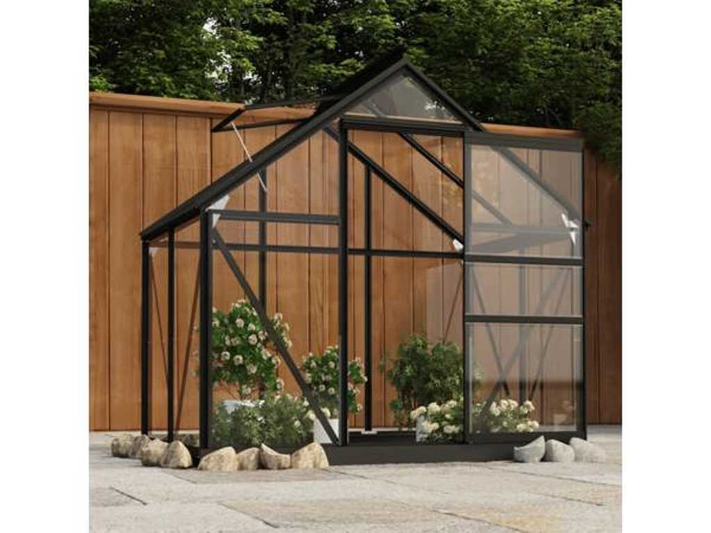Anthracite glass greenhouse 155x103x191 cm Aluminium