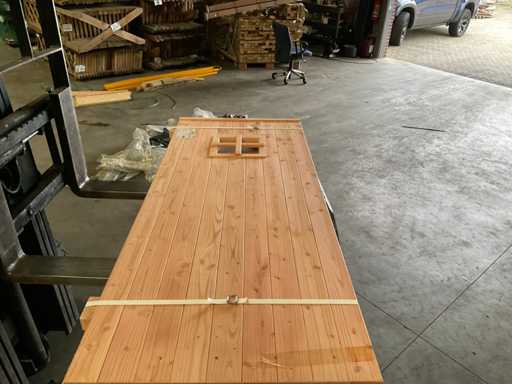 Deur in kozijn grijs 215x110 cm