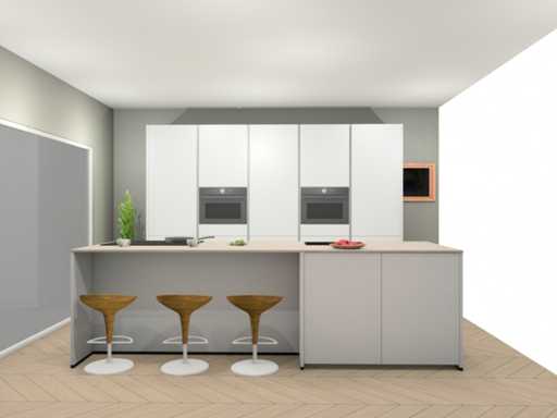 Bucătăria alpină albă insulă Nobilia Senso Lacquer